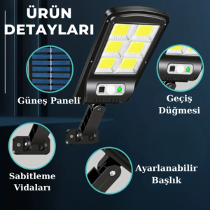FX-027 Güneş Enerjili Solar Lamba Hareket Sensörlü 120 LED-2